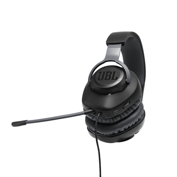 JBL Quantum 100 - Black - Wired over-ear gaming headset with flip-up mic - Detailshot 4 image number null
